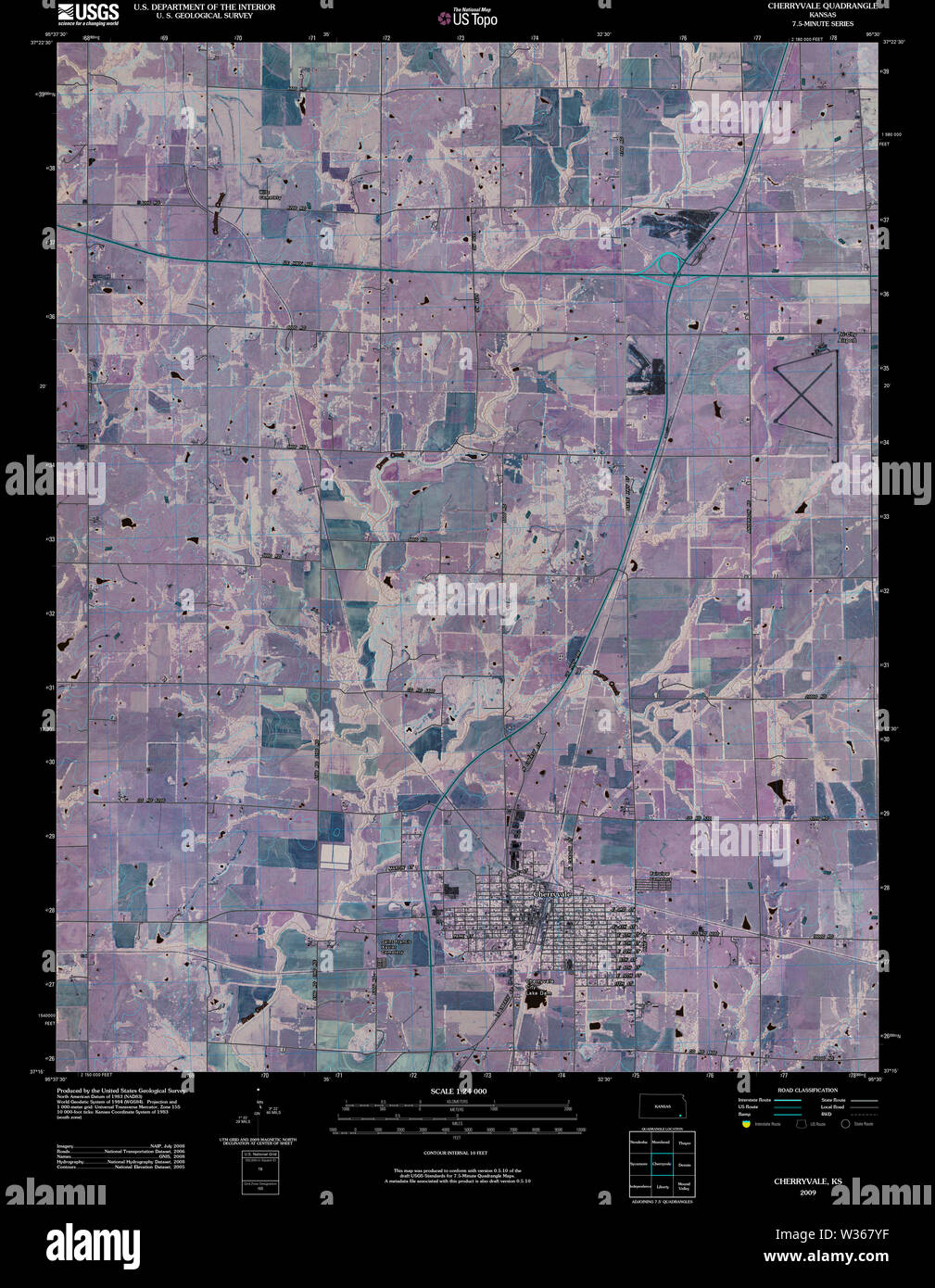 Map of cherryvale hires stock photography and images Alamy