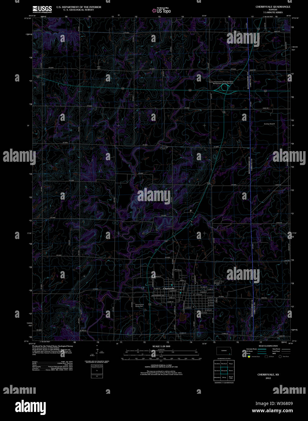 Cherryvale map hires stock photography and images Alamy