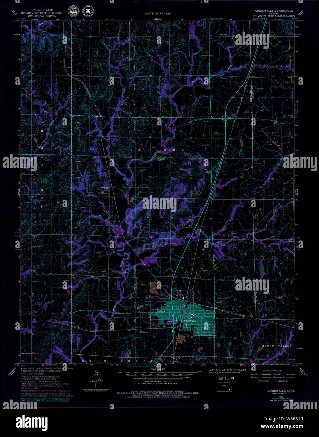 Cherryvale kansas map hires stock photography and images Alamy