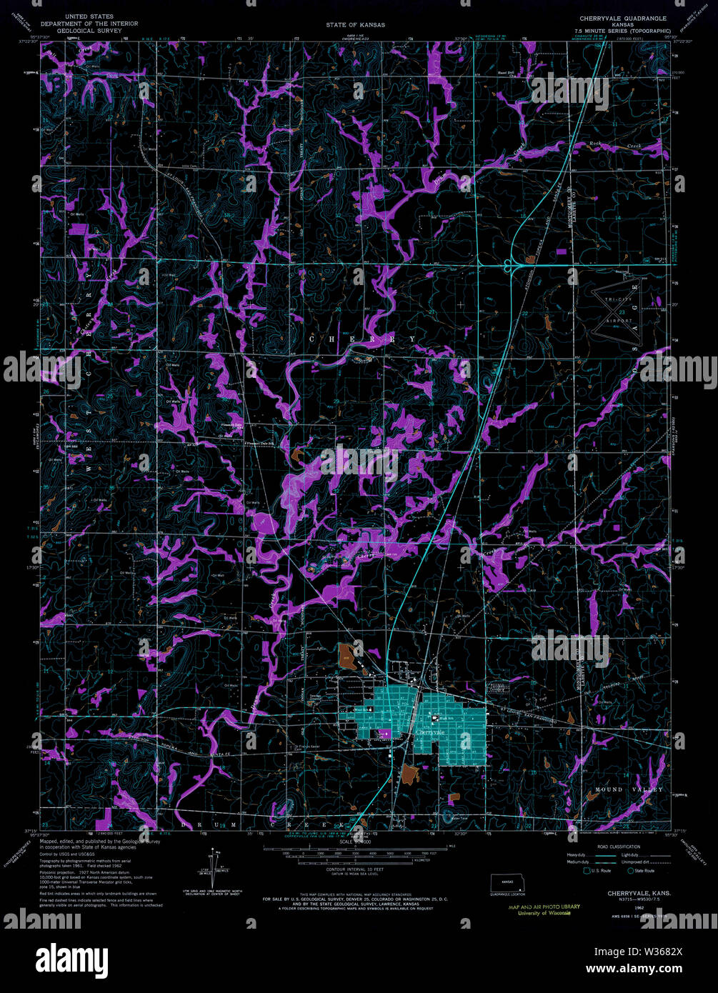 Cherryvale map hires stock photography and images Alamy