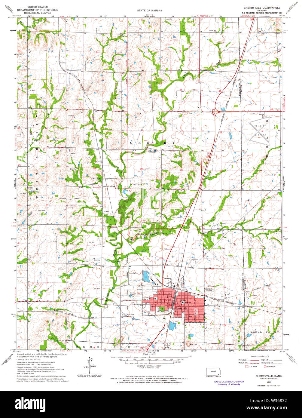 Cherryvale map hires stock photography and images Alamy
