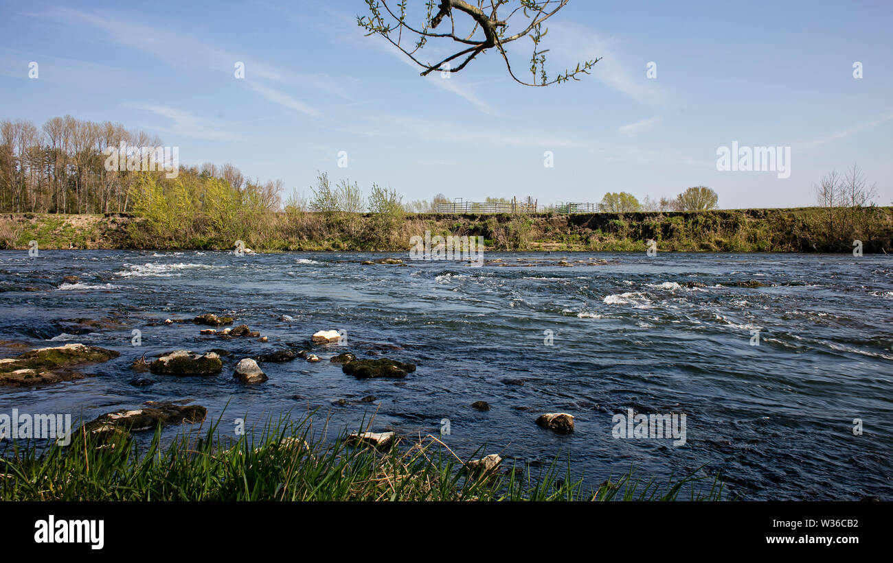 Lippe river in Germany village background wallpaper high quality prints