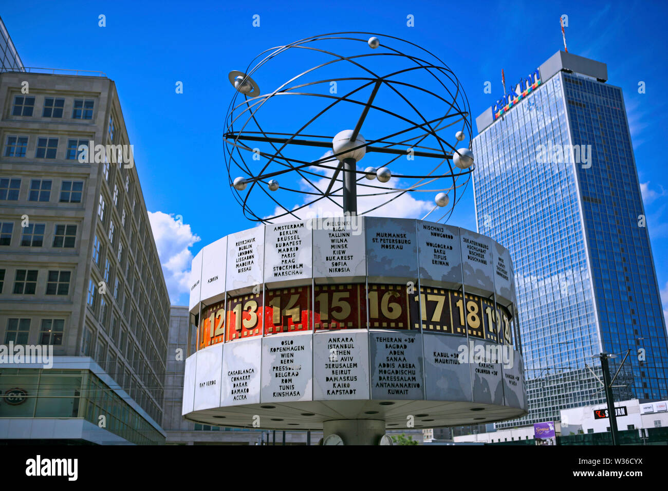 Urania World Clock, Alexanderplatz, BerlinMitte, Berlin, Germany