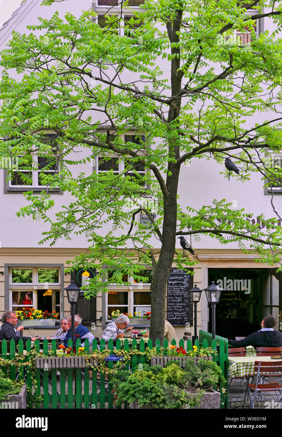 Beergarden in the historic district, Nikolai quarter,  Berlin, Germany, Europe Stock Photo