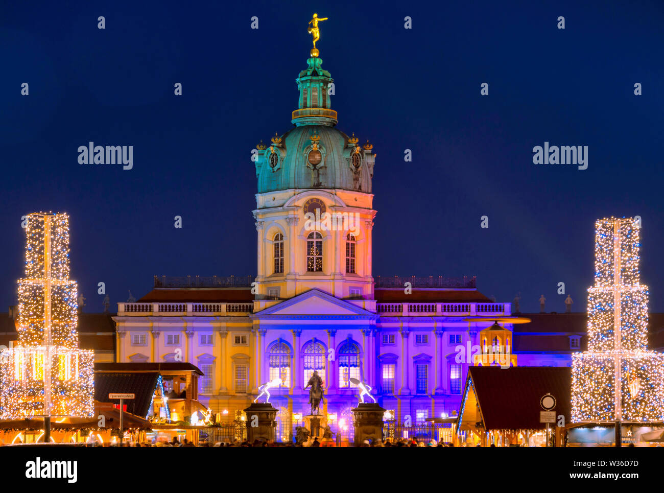 Traditional Christmas market at Schloss Charlottenburg castle, Berlin, Germany, Europe Stock Photo
