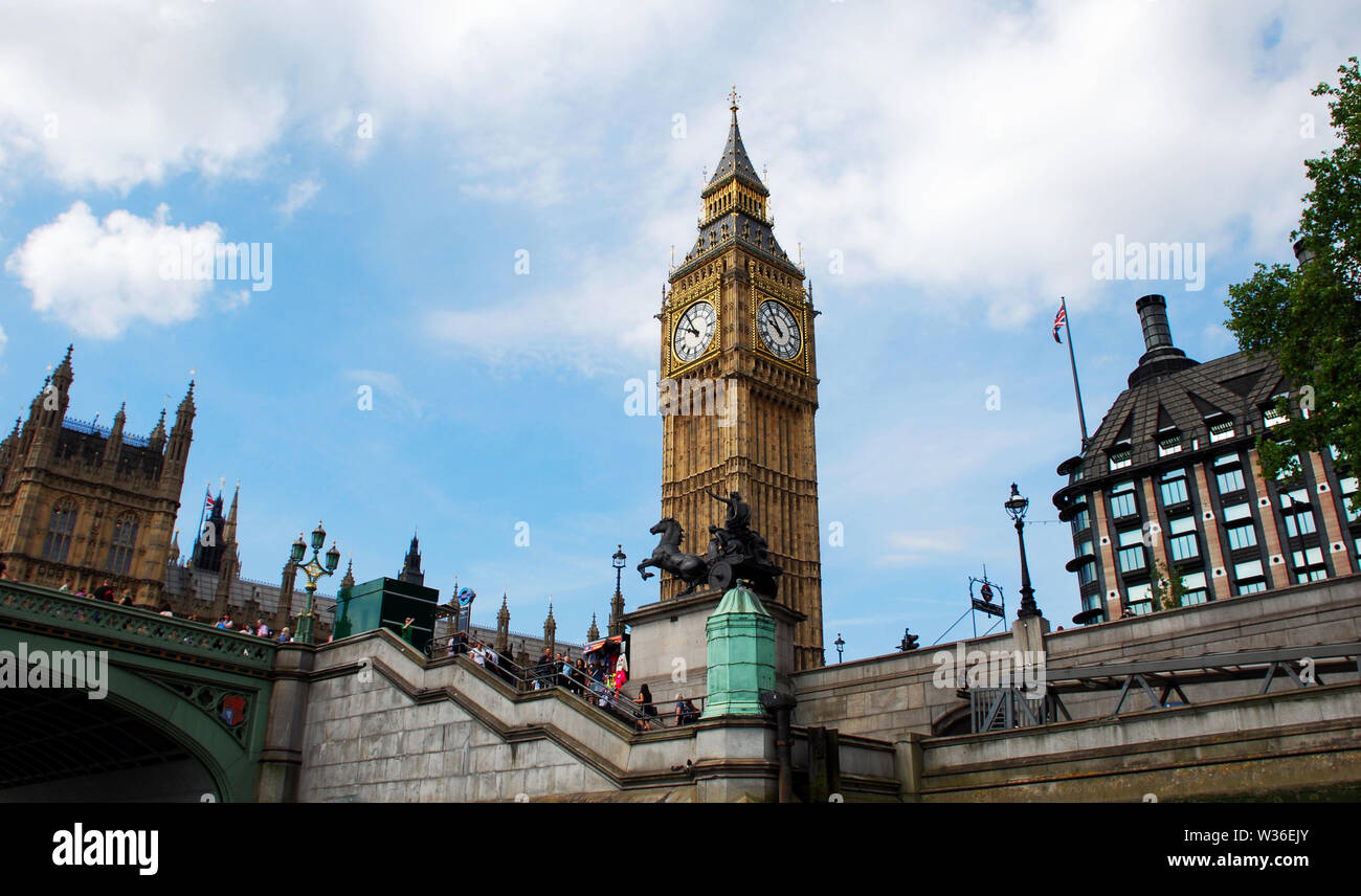 The Big Ben historic watchtower in the heart of London Stock Photo