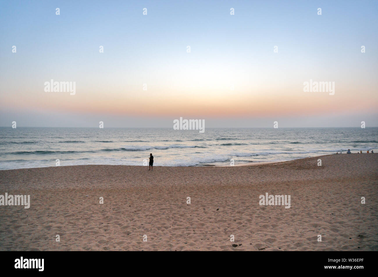 Dusk shot of a beautiful beach in gujarat india Stock Photo