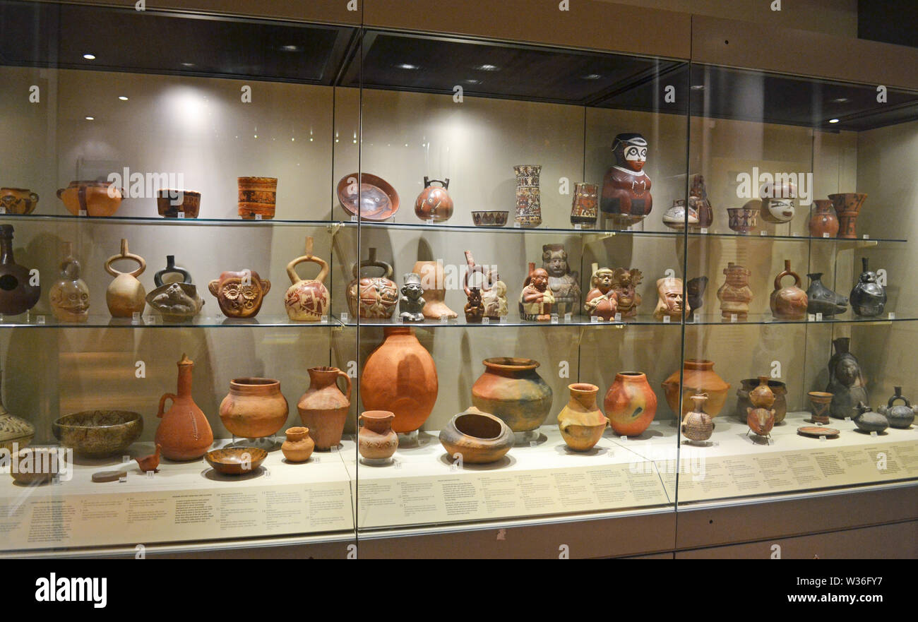 Modern pottery from Peru and other developing nations at Manchester Museum, UK. Part of the University of Manchester Stock Photo