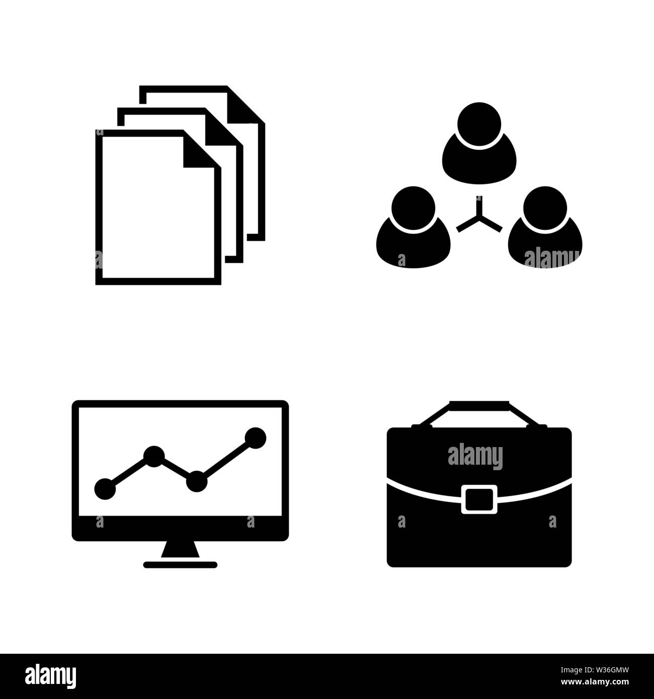 Office. Simple Related Vector Icons Set for Video, Mobile Apps, Web Sites, Print Projects and Your Design. Black Flat Illustration on White Background Stock Vector