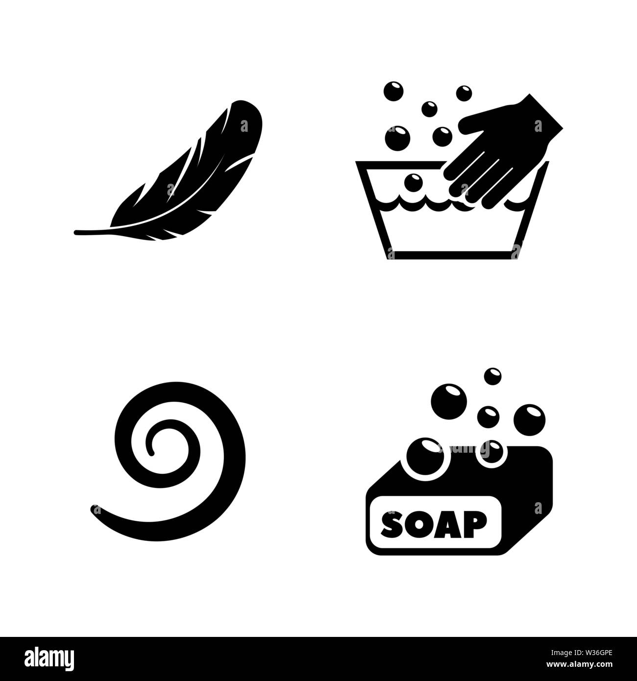 Wash. Simple Related Vector Icons Set for Video, Mobile Apps, Web Sites ...