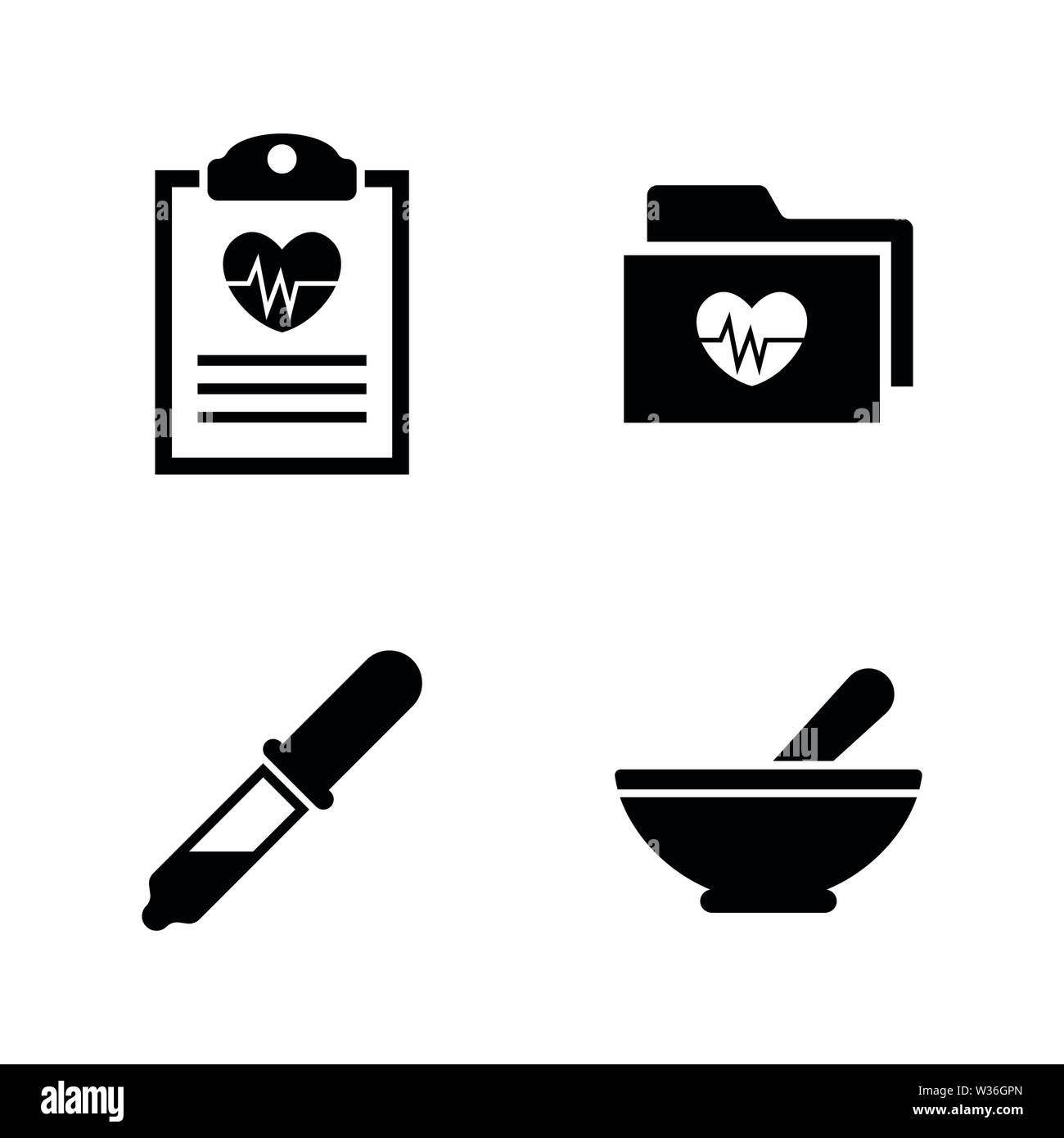Health Heart. Simple Related Vector Icons Set for Video, Mobile Apps, Web Sites, Print Projects and Your Design. Health Heart icon Black Flat Illustra Stock Vector
