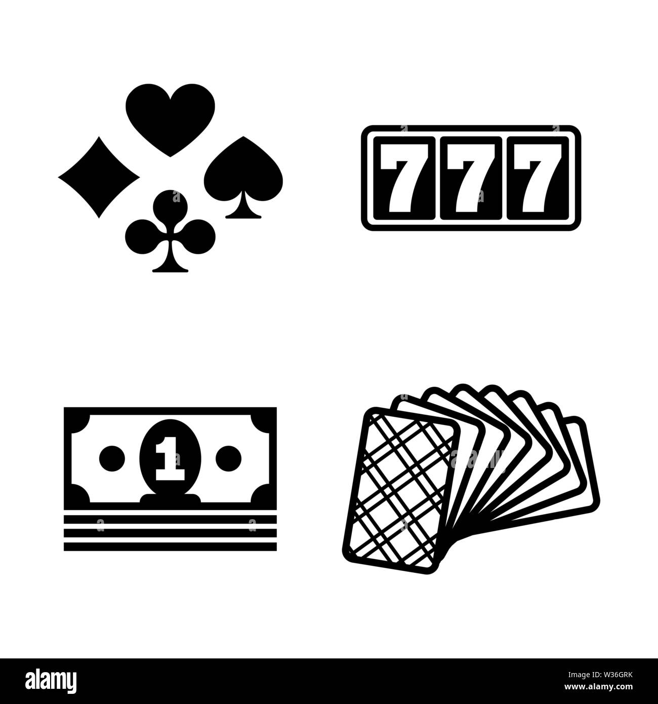 Jackpot. Simple Related Vector Icons Set for Video, Mobile Apps, Web Sites, Print Projects and Your Design. Black Flat Illustration on White Backgroun Stock Vector