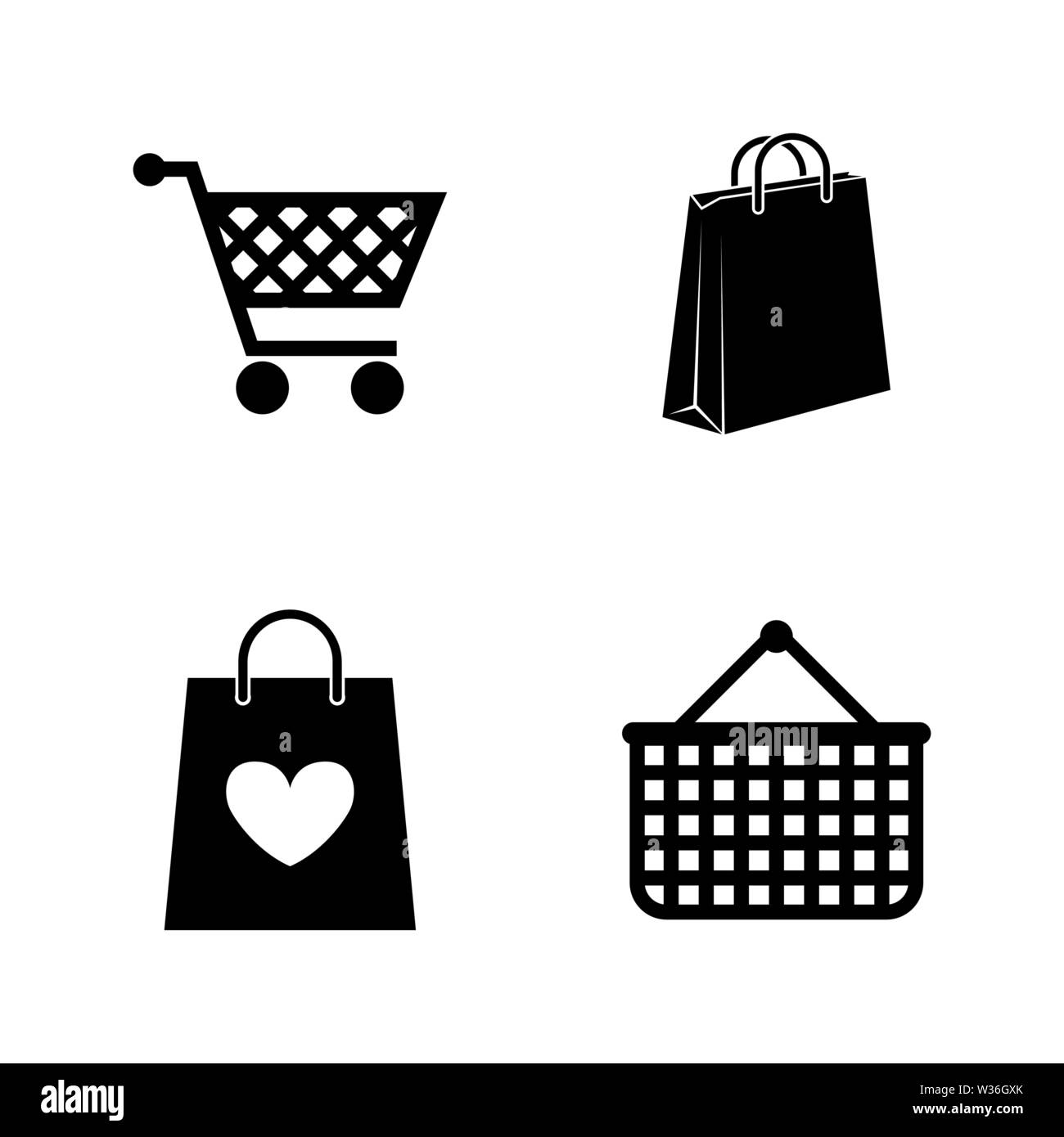 Shopping Bag. Simple Related Vector Icons Set for Video, Mobile Apps, Web  Sites, Print Projects and Your Design. Shopping Bag icon Black Flat  Illustra Stock Vector Image & Art - Alamy