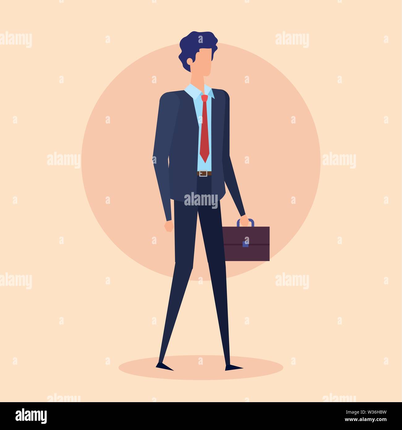 executive businessman professional with suit and suitcase Stock Vector ...