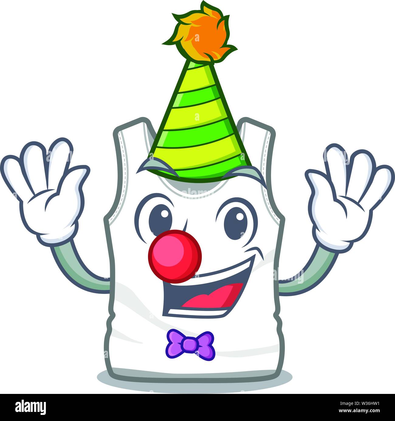 Clown undershirt hanging on the character wall Stock Vector