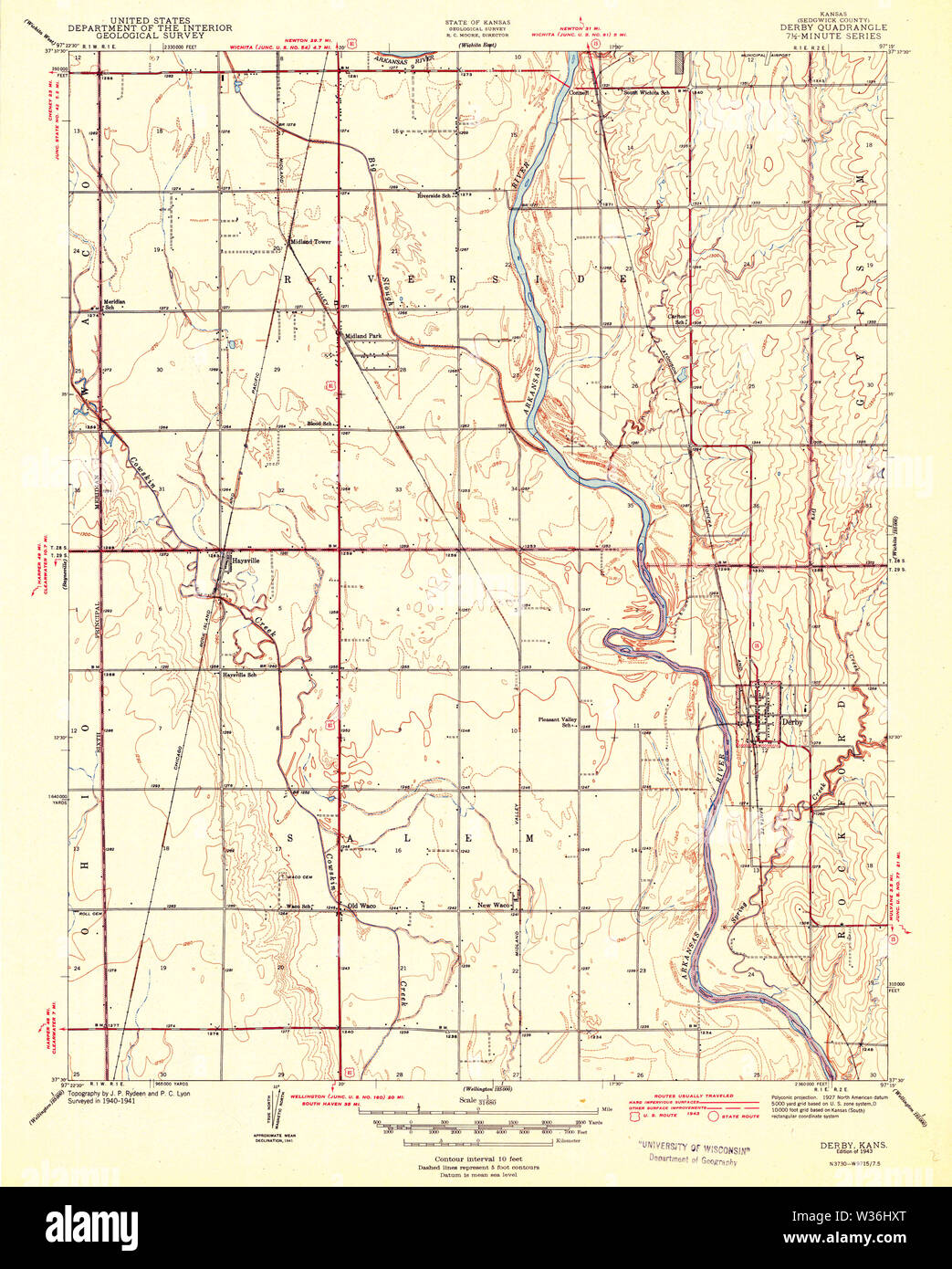 Derby kansas map hires stock photography and images Alamy