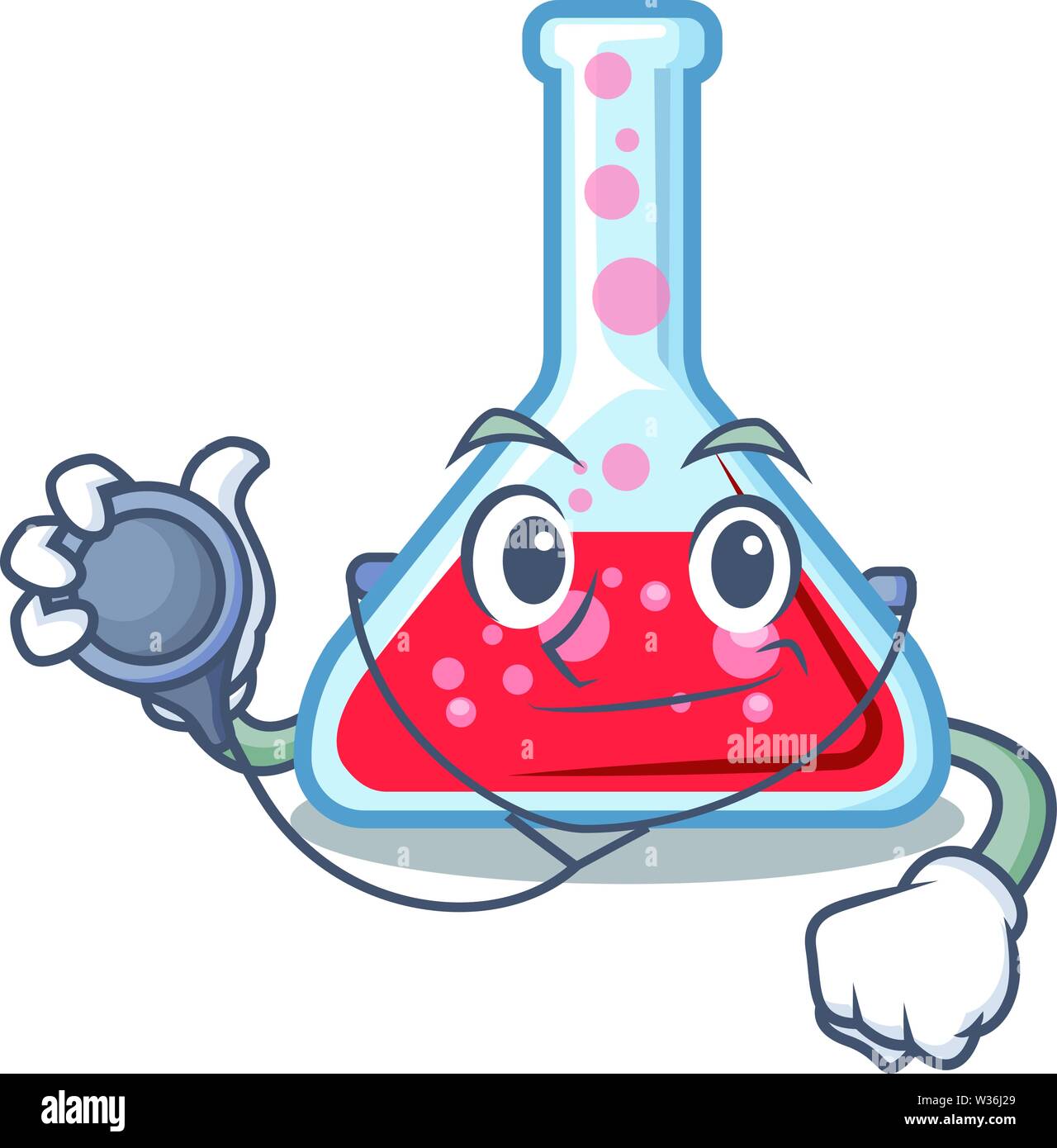 Doctor erlenmeyer flask isolated in the mascot Stock Vector Image & Art