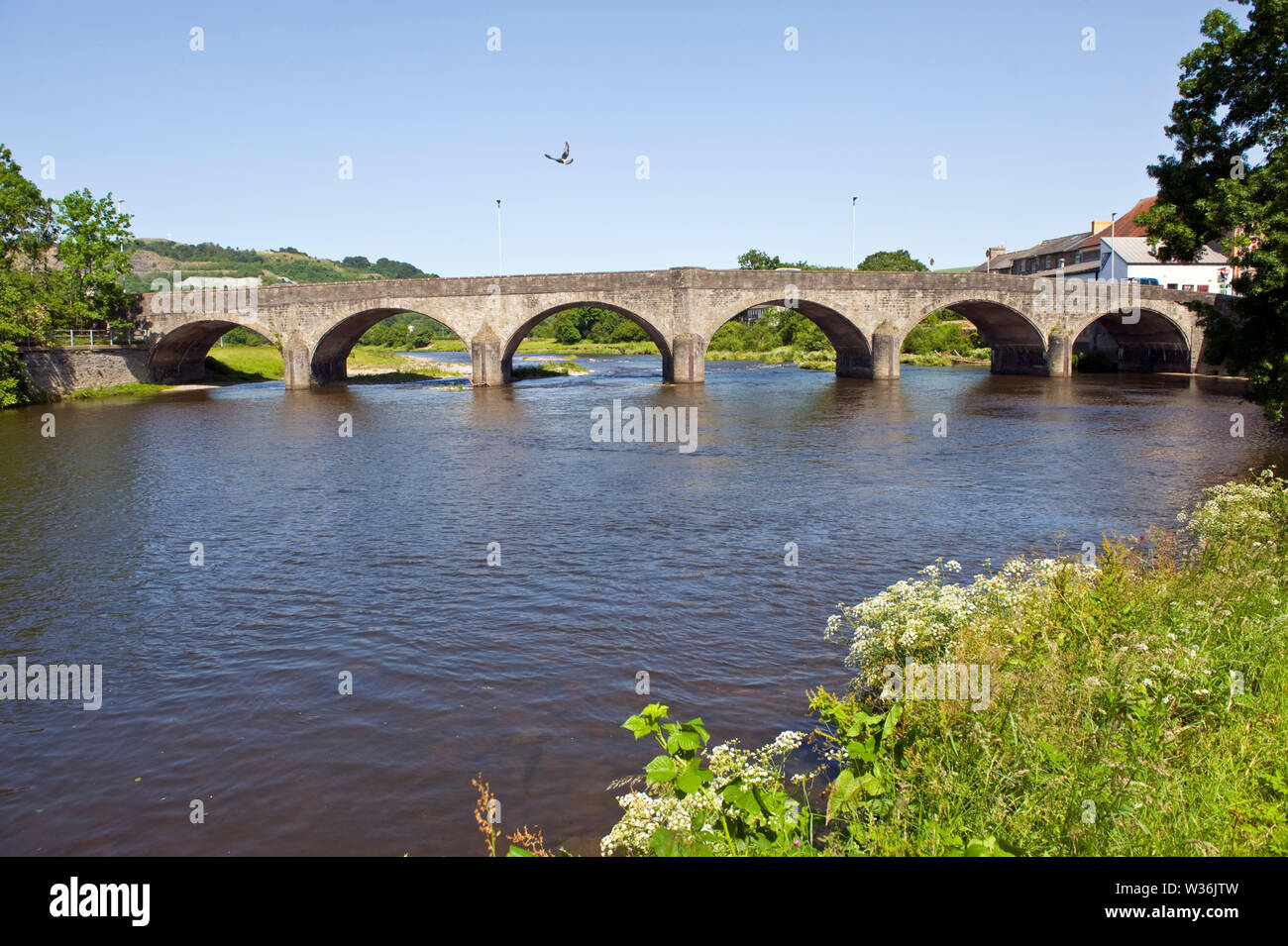 Bridge over the River Wye at Builth Wells Powys Wales UK Stock Photo