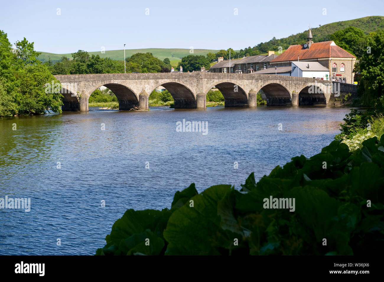 Bridge over the River Wye at Builth Wells Powys Wales UK Stock Photo