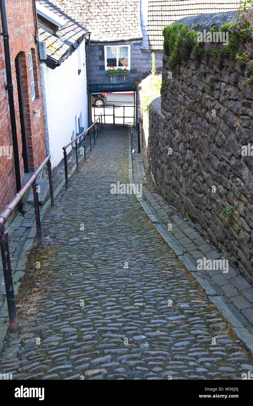 Ruth Lane or Cobble Lane in the town centre at Builth Wells Powys Wales UK Stock Photo