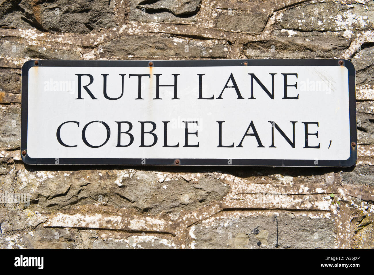 Ruth Lane or Cobble Lane in the town centre at Builth Wells Powys Wales UK Stock Photo