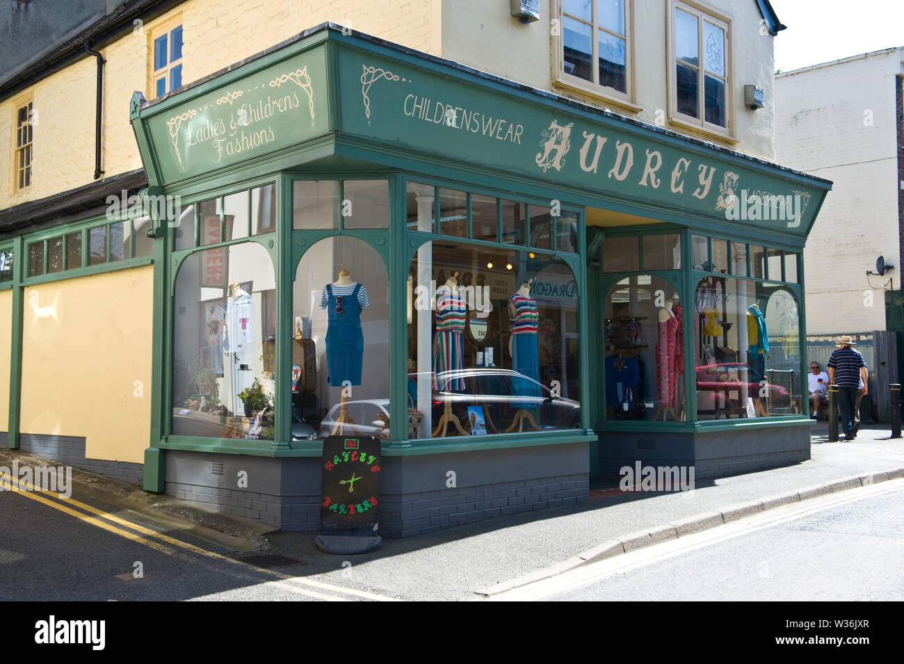 Audrey's ladies and children's fashion clothing in the town centre at Builth Wells Powys Wales UK Stock Photo