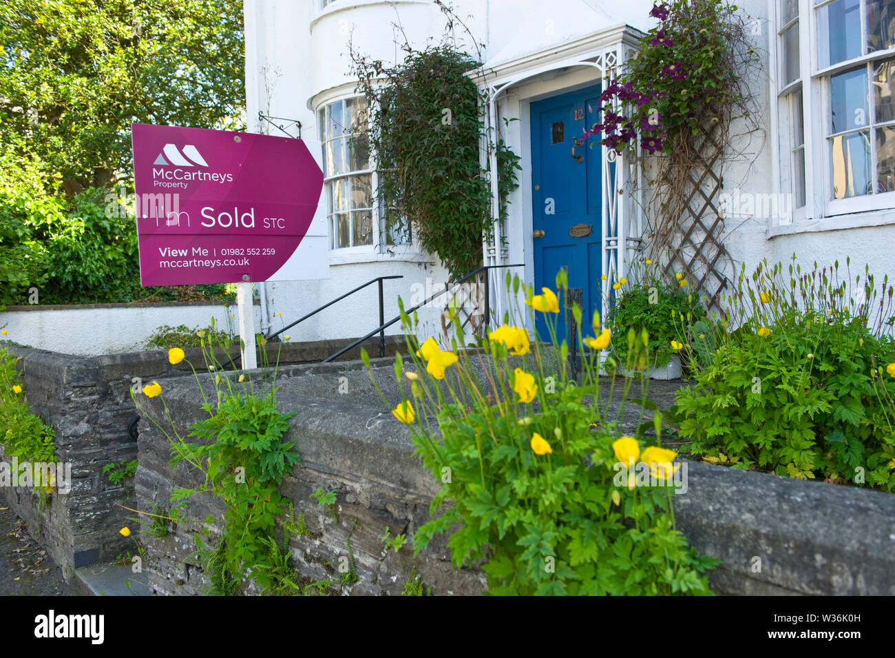 House for sale  in the town centre at Builth Wells Powys Wales UK Stock Photo