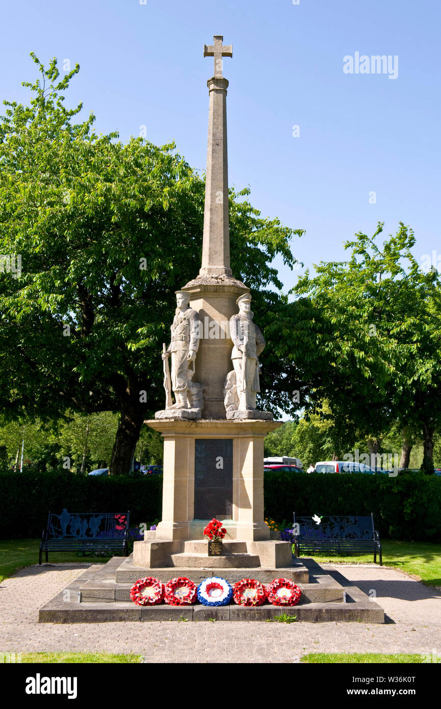 War memorial in the town centre at Builth Wells Powys Wales UK Stock Photo