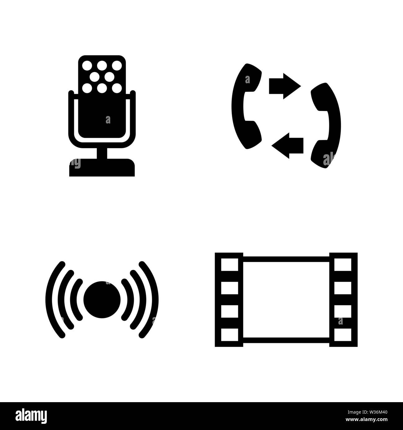 Connection. Simple Related Vector Icons Set for Video, Mobile Apps, Web Sites, Print Projects and Your Design. Black Flat Illustration on White Backgr Stock Vector
