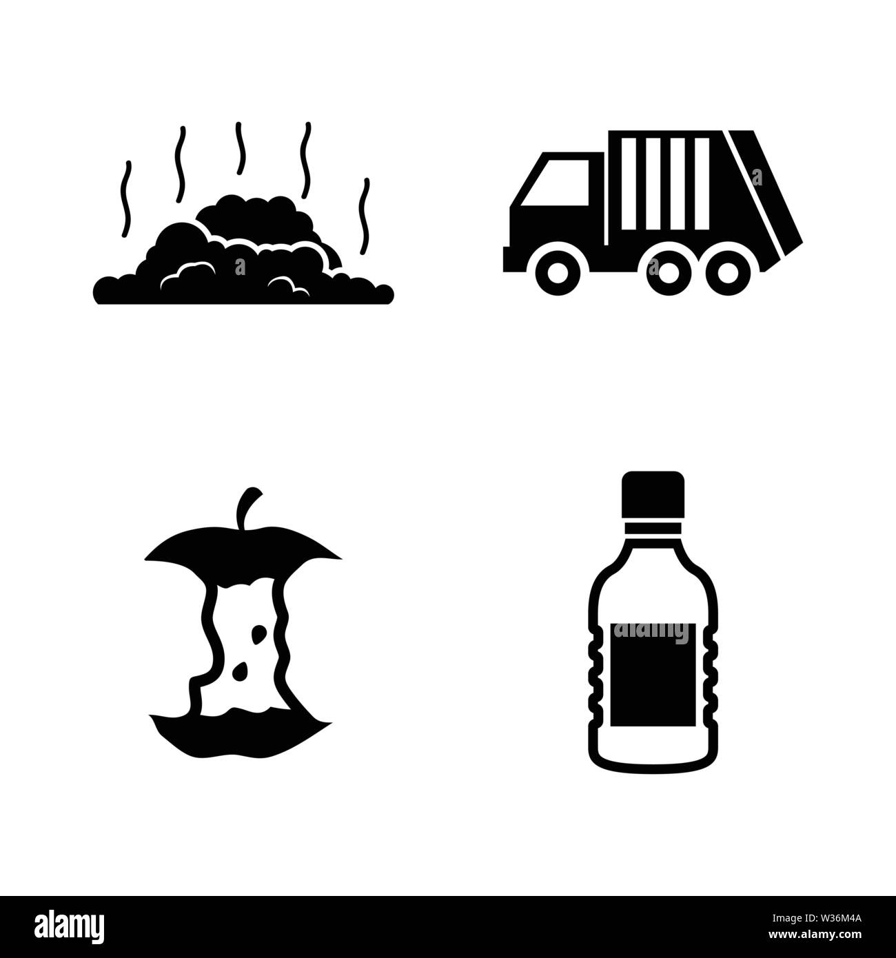 Garbage Waste. Simple Related Vector Icons Set for Video, Mobile Apps, Web Sites, Print Projects and Your Design. Garbage Waste icon Black Flat Illust Stock Vector