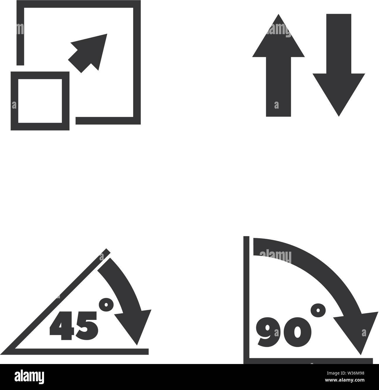 Rotate Element Square And Arrow 45 Degree Angle Vector Image