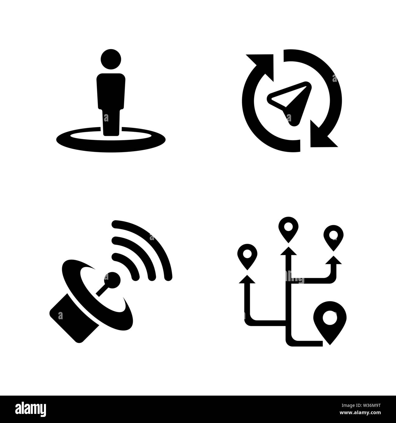 Navigation Gps Route Simple Related Vector Icons Set For Video Mobile Apps Web Sites Print Projects And Your Design Navigation Gps Route Icon B Stock Vector Image Art Alamy