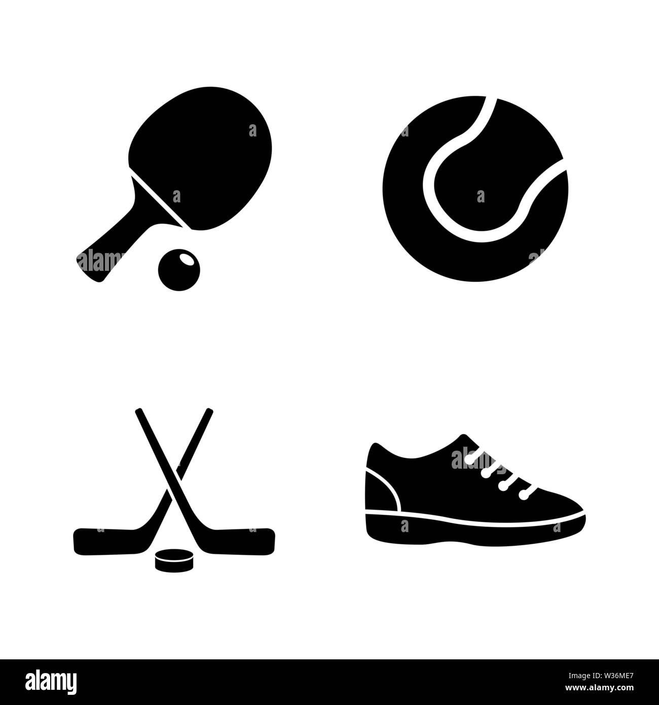 Sport Equipment. Simple Related Vector Icons Set for Video, Mobile Apps, Web Sites, Print Projects and Your Design. Sport Equipment icon Black Flat Il Stock Vector