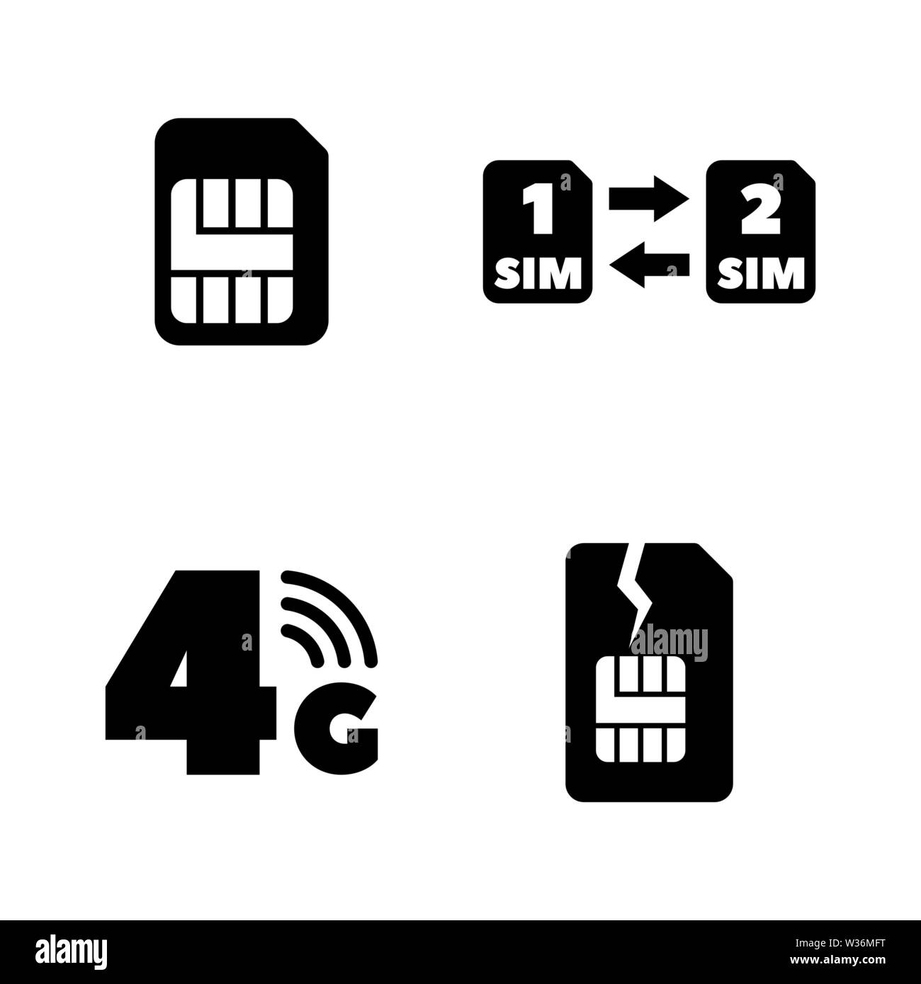 Sim Card, Mobile Operator. Simple Related Vector Icons Set for Video, Mobile Apps, Web Sites, Print Projects and Your Design. Sim Card, Mobile Operato Stock Vector