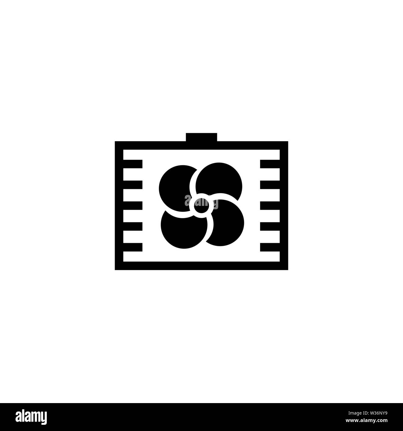 Ventilation. Exhaust Air Ventilator or Fan. Flat Vector Icon. Simple