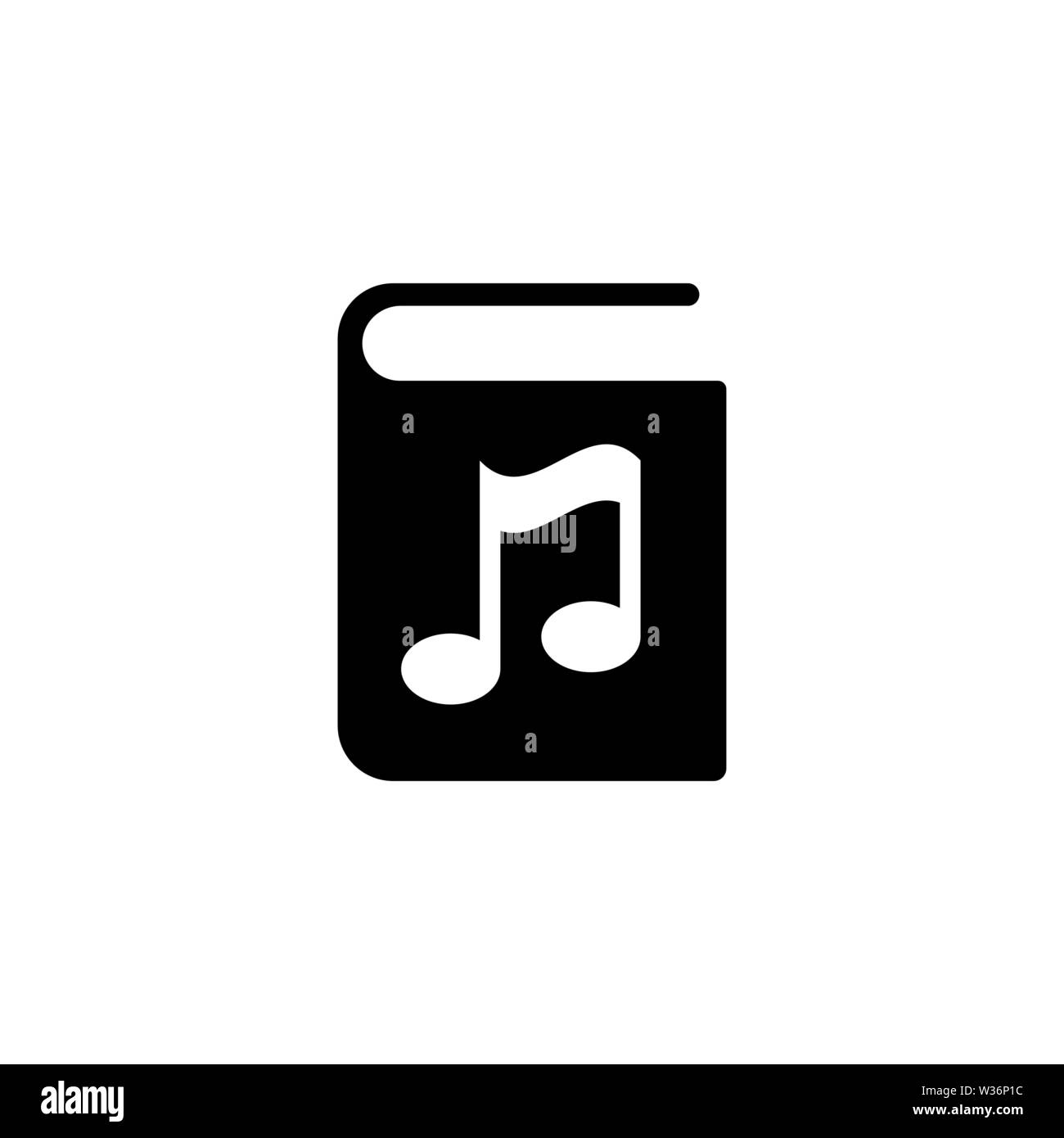 Audio Book. Flat Vector Icon. Simple black symbol on white background Stock Vector