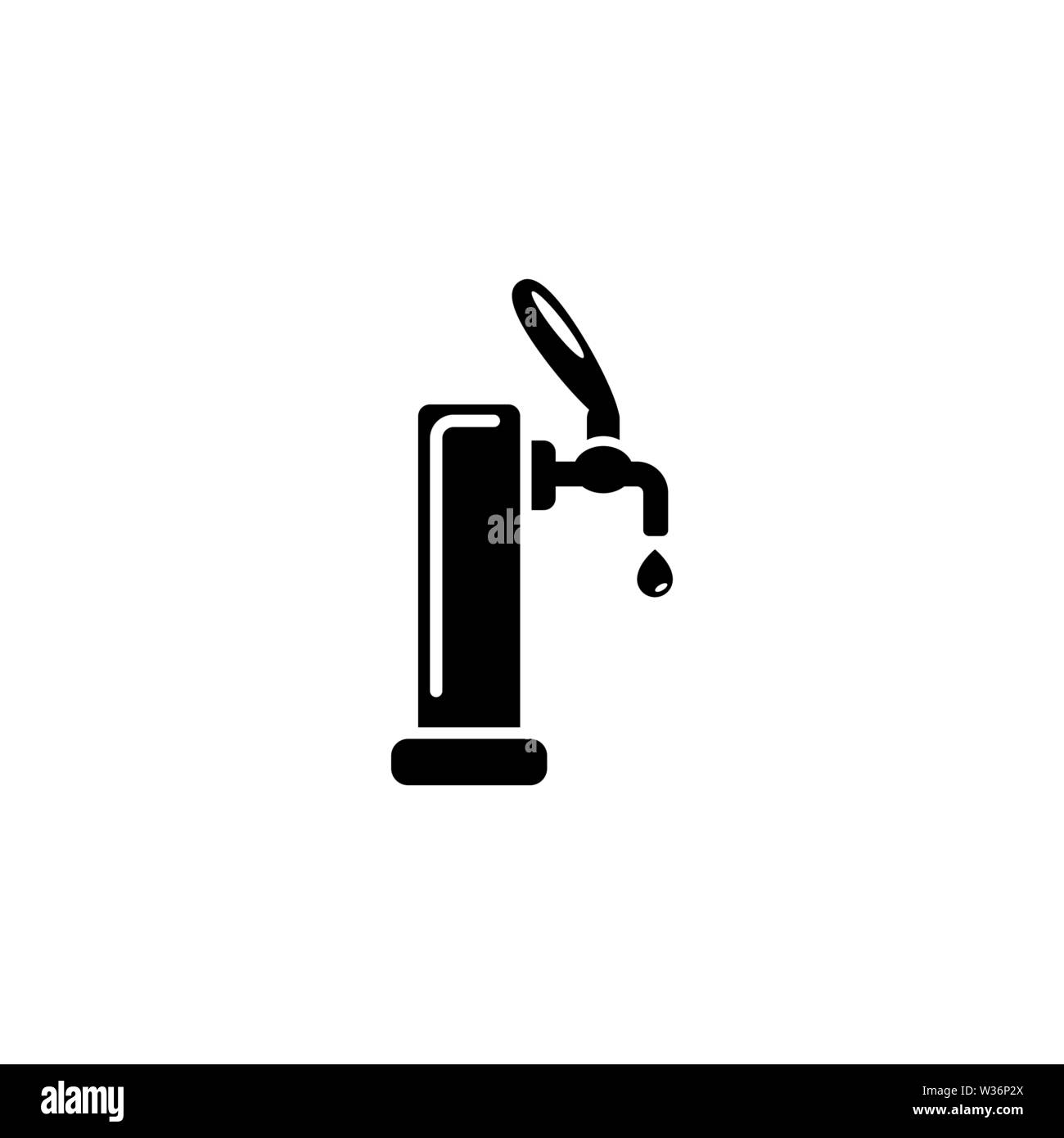 Beer Crane. Flat Vector Icon. Simple black symbol on white background Stock Vector