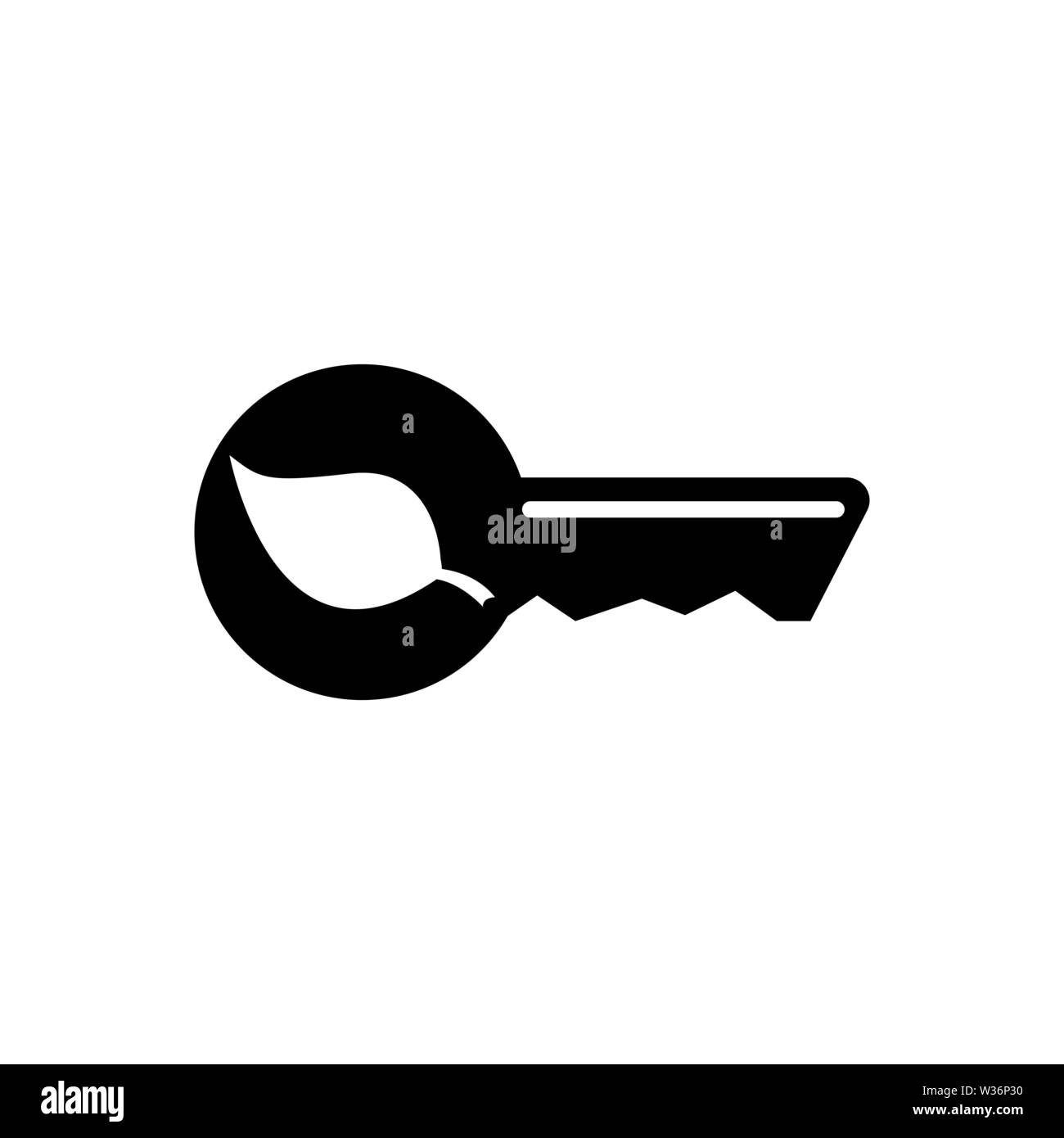 Key for Electric Car or Ecohouse. Flat Vector Icon. Simple black symbol ...