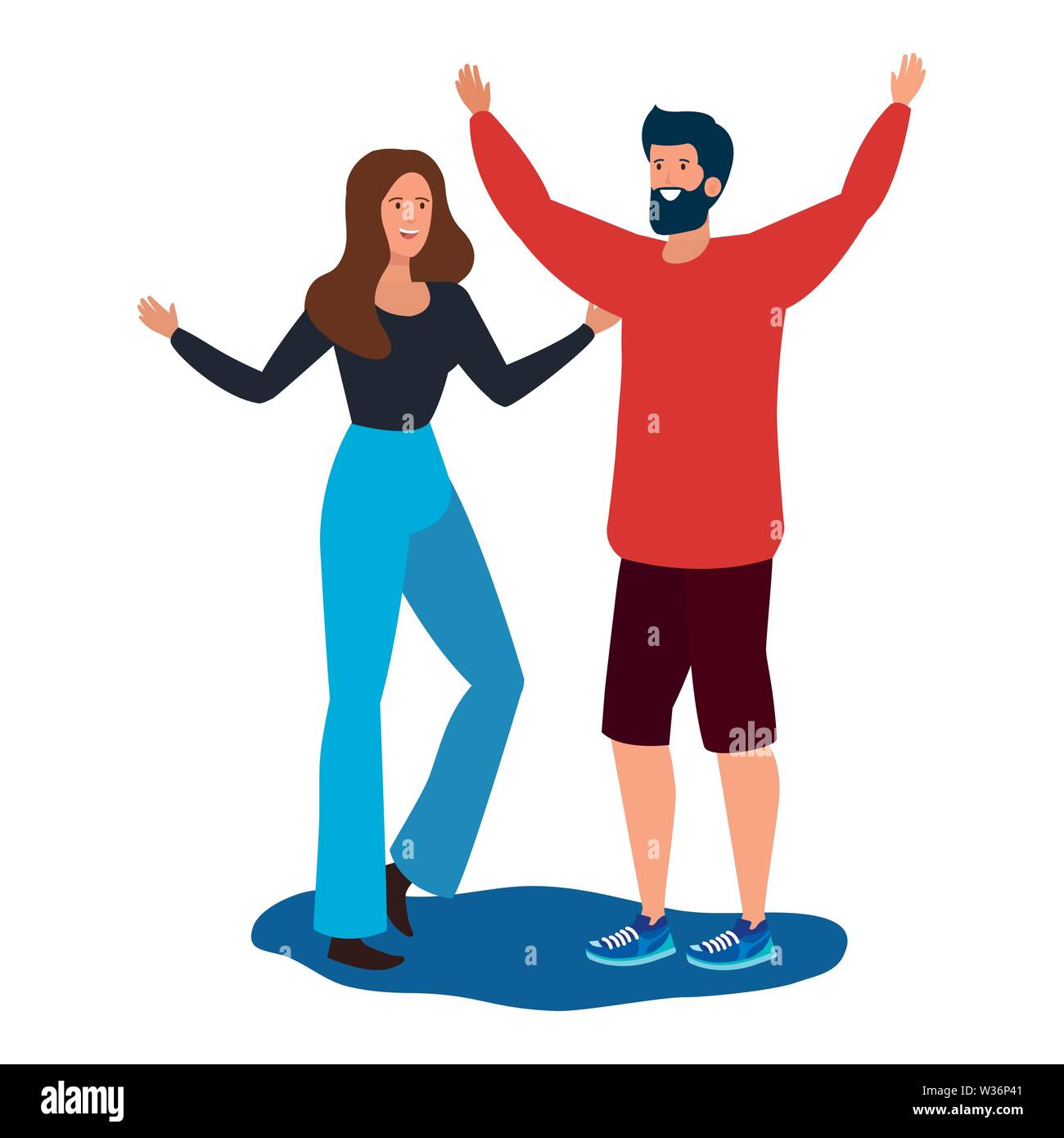 young lovers couple celebrating characters Stock Vector Image & Art - Alamy