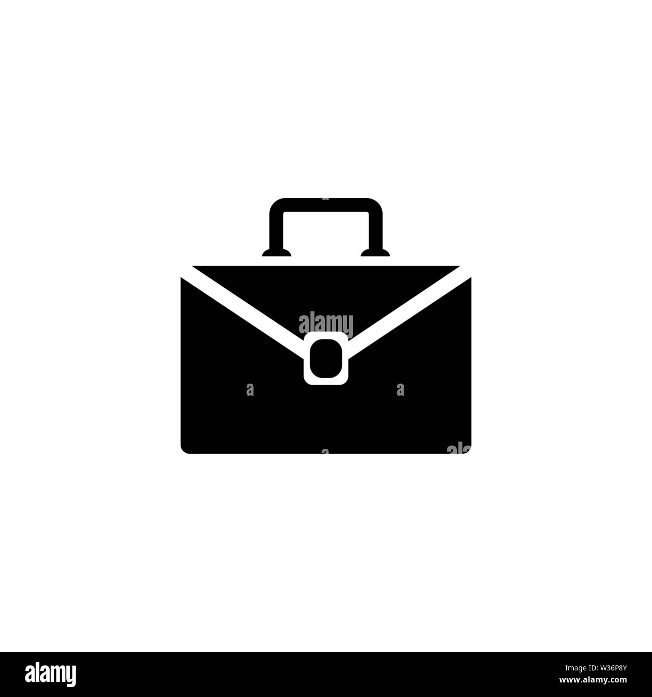 Briefcase. Flat Vector Icon. Simple black symbol on white background ...