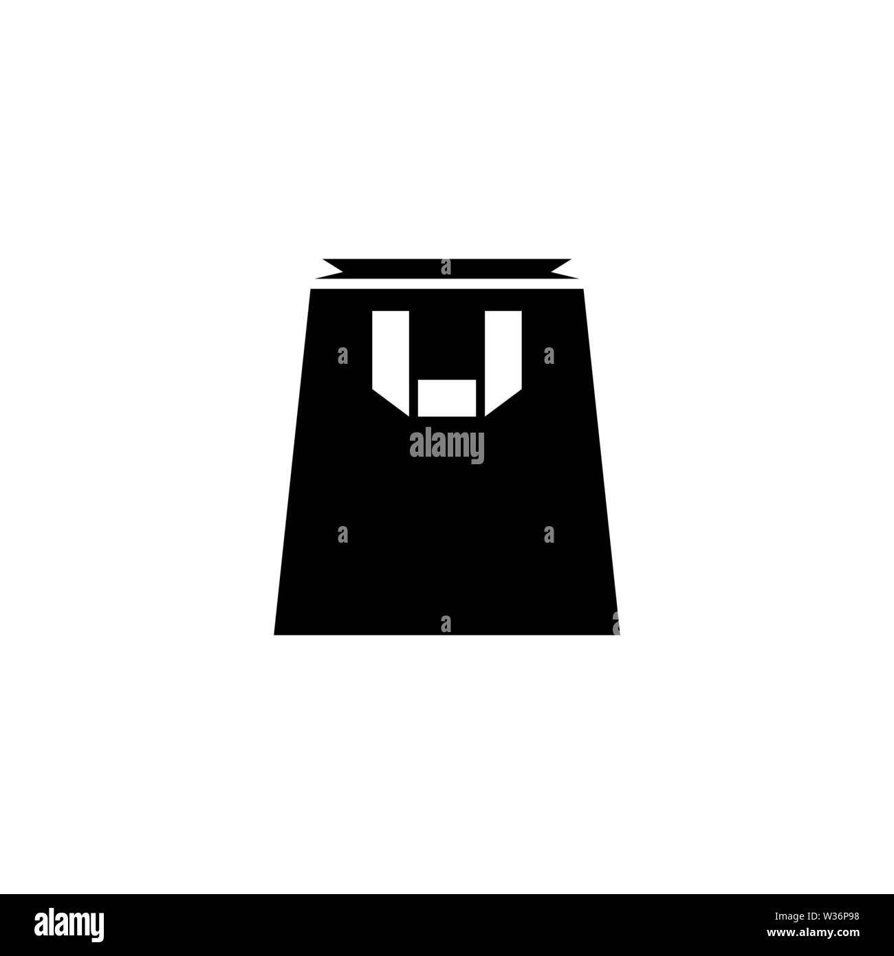 Shopping Bag. Flat Vector Icon. Simple black symbol on white background ...