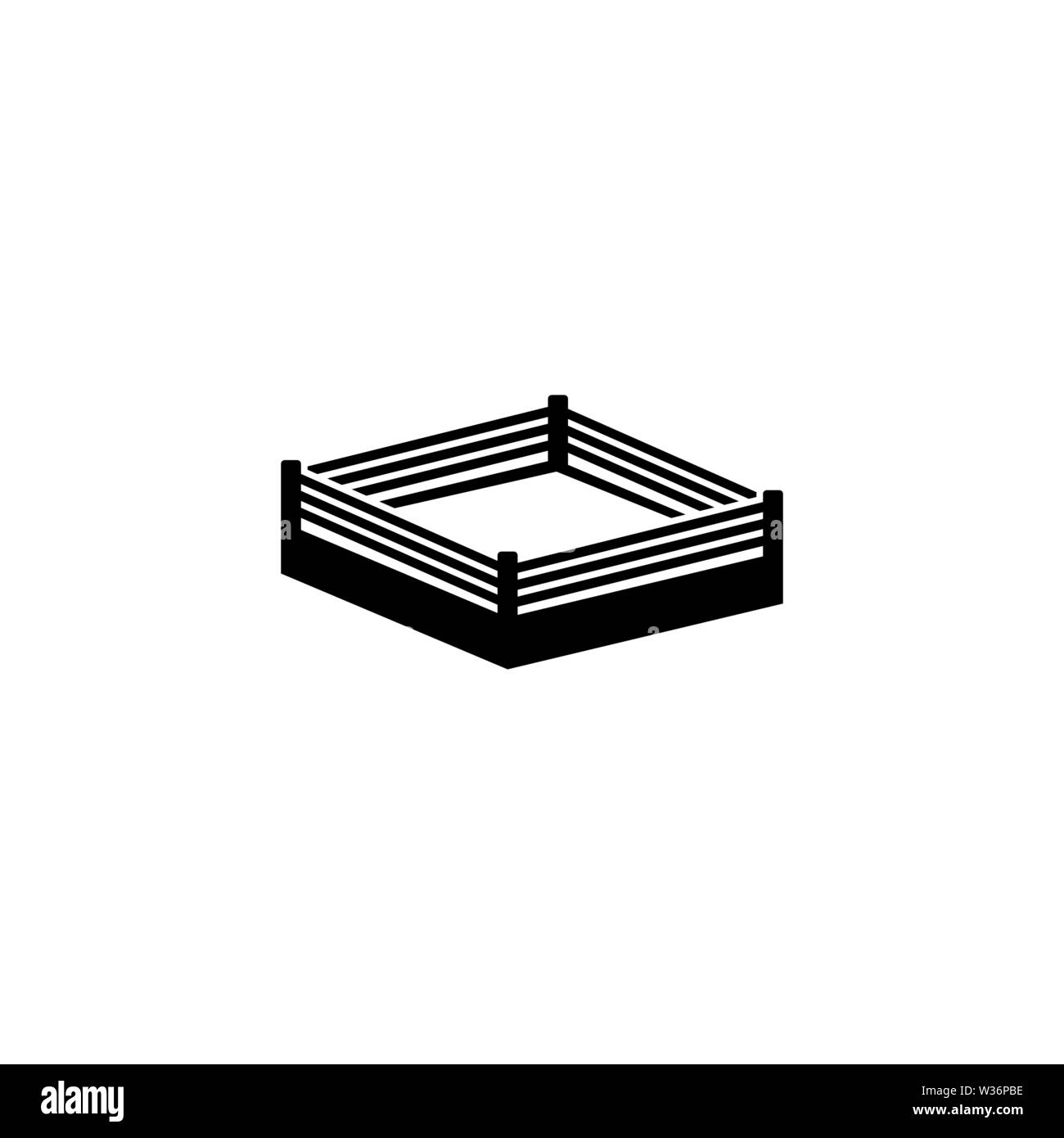 Boxing Ring. Flat Vector Icon. Simple black symbol on white background Stock Vector