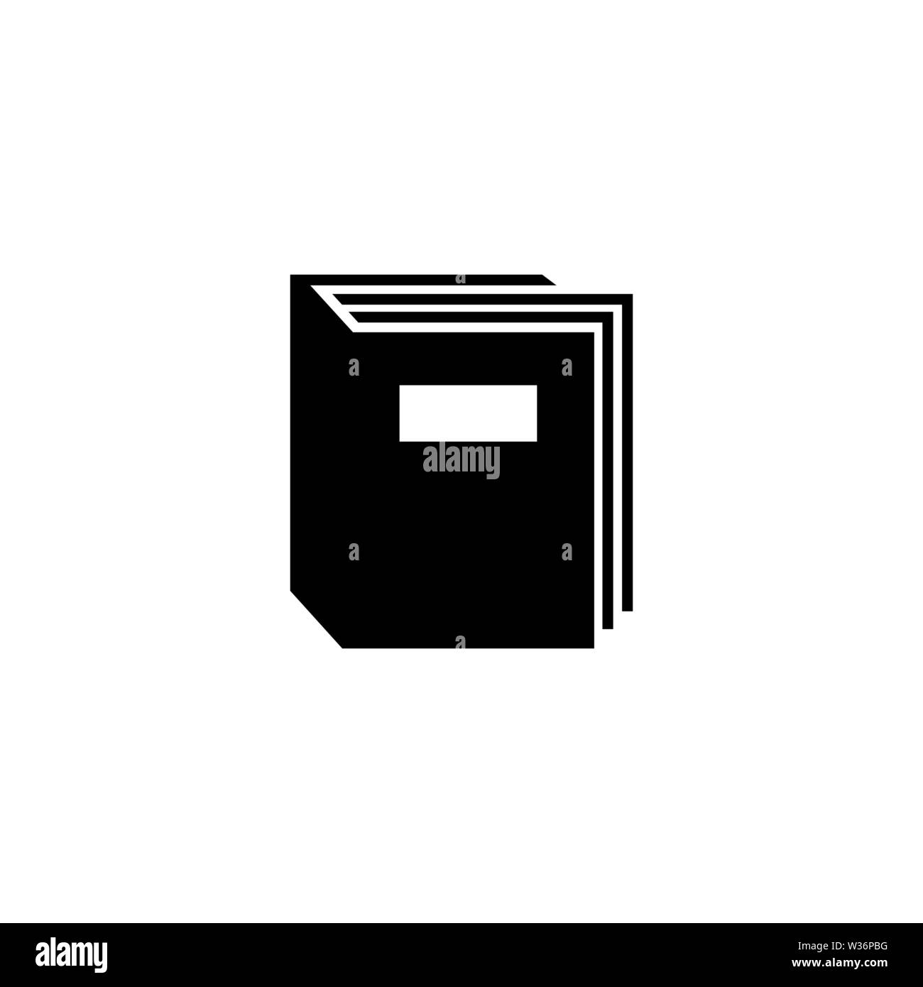 Document Folder. Flat Vector Icon. Simple black symbol on white background Stock Vector