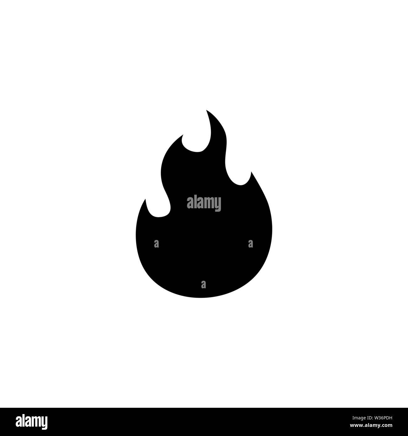 Fire Flames. Flat Vector Icon. Simple black symbol on white background Stock Vector