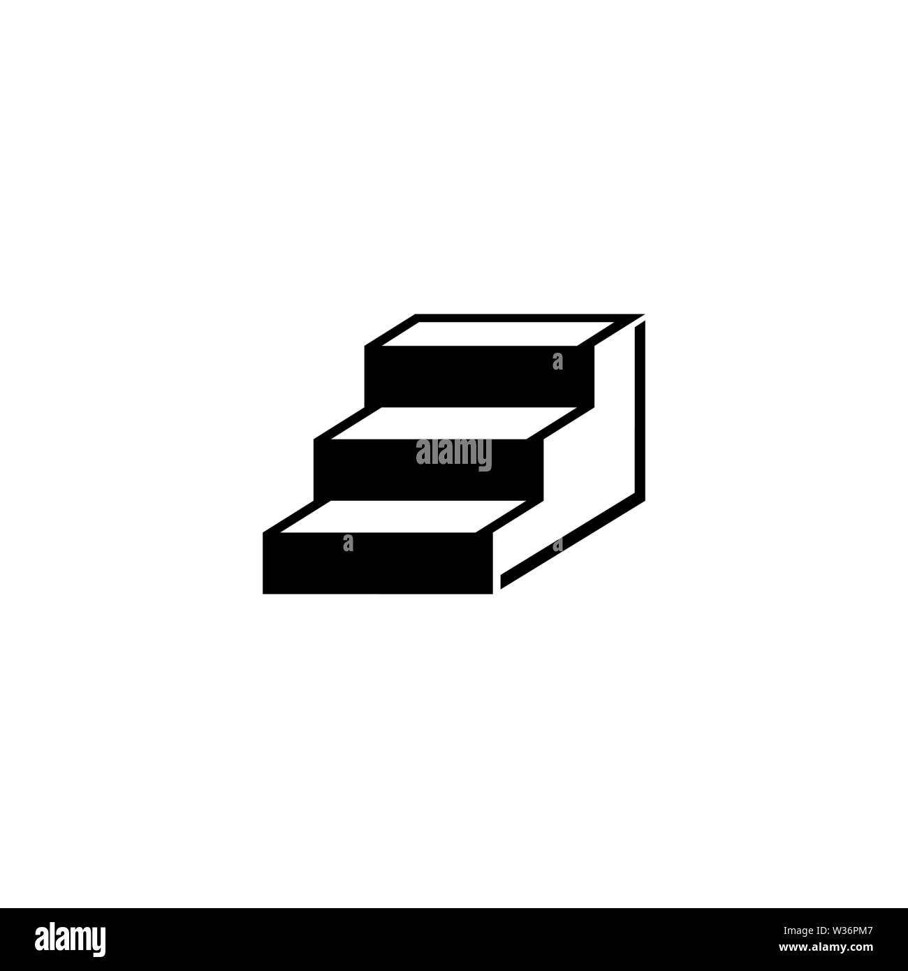 Stairs. Flat Vector Icon. Simple black symbol on white background Stock Vector