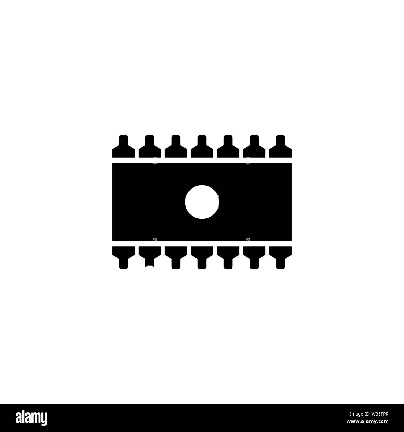 white memory vector icon on black background. modern flat memory