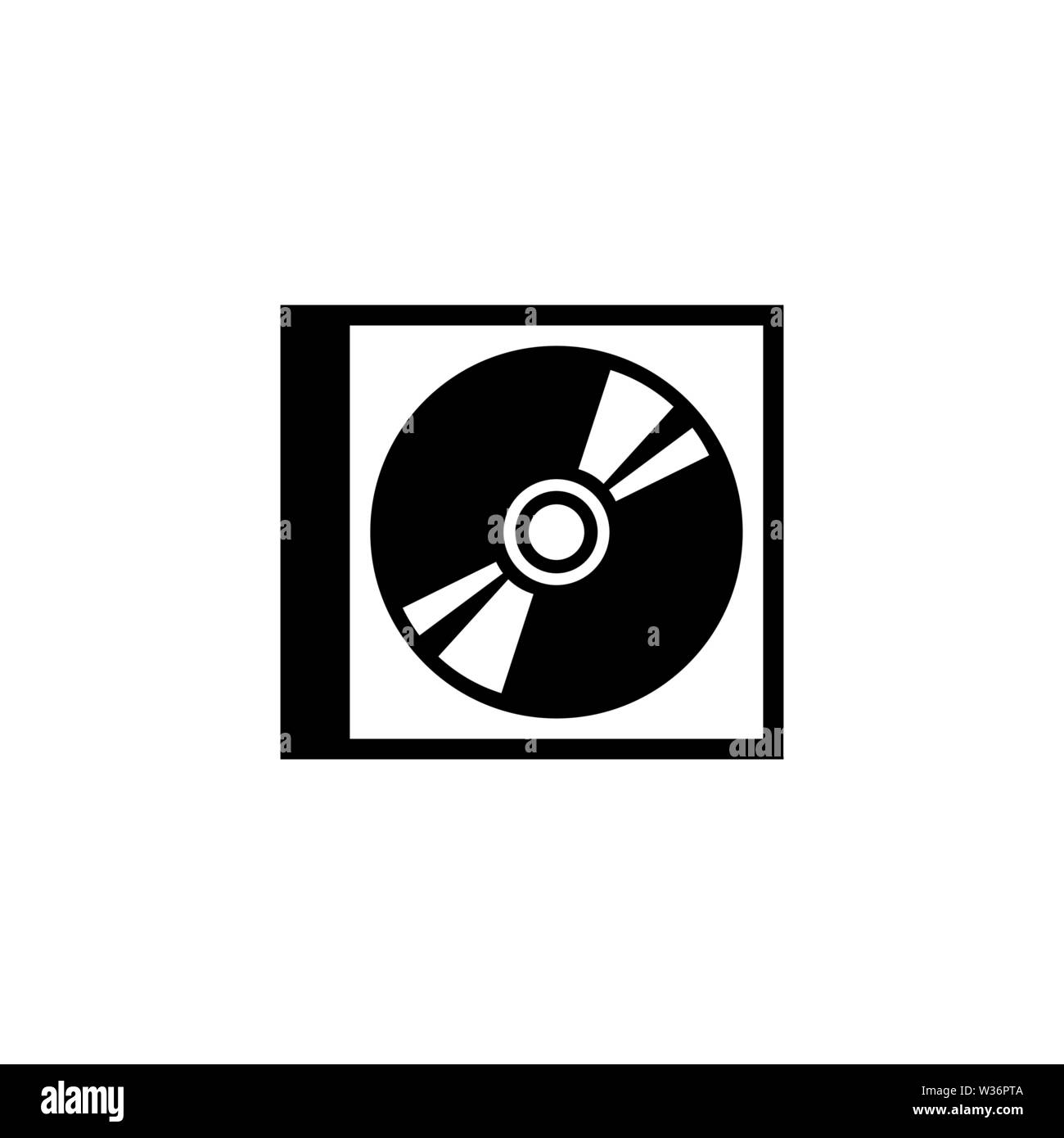CD DVD Disc and Box. Flat Vector Icon. Simple black symbol on white  background Stock Vector Image & Art - Alamy