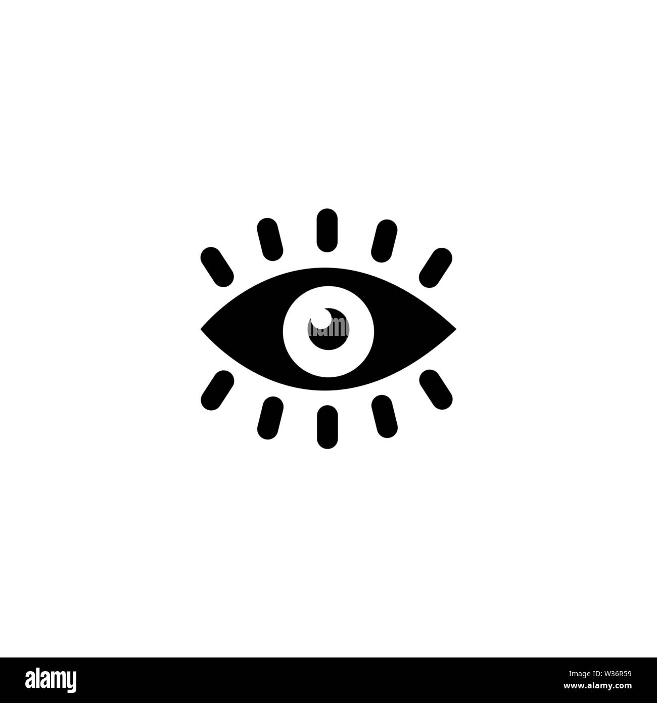 Eye Vision. Flat Vector Icon illustration. Simple black symbol on white