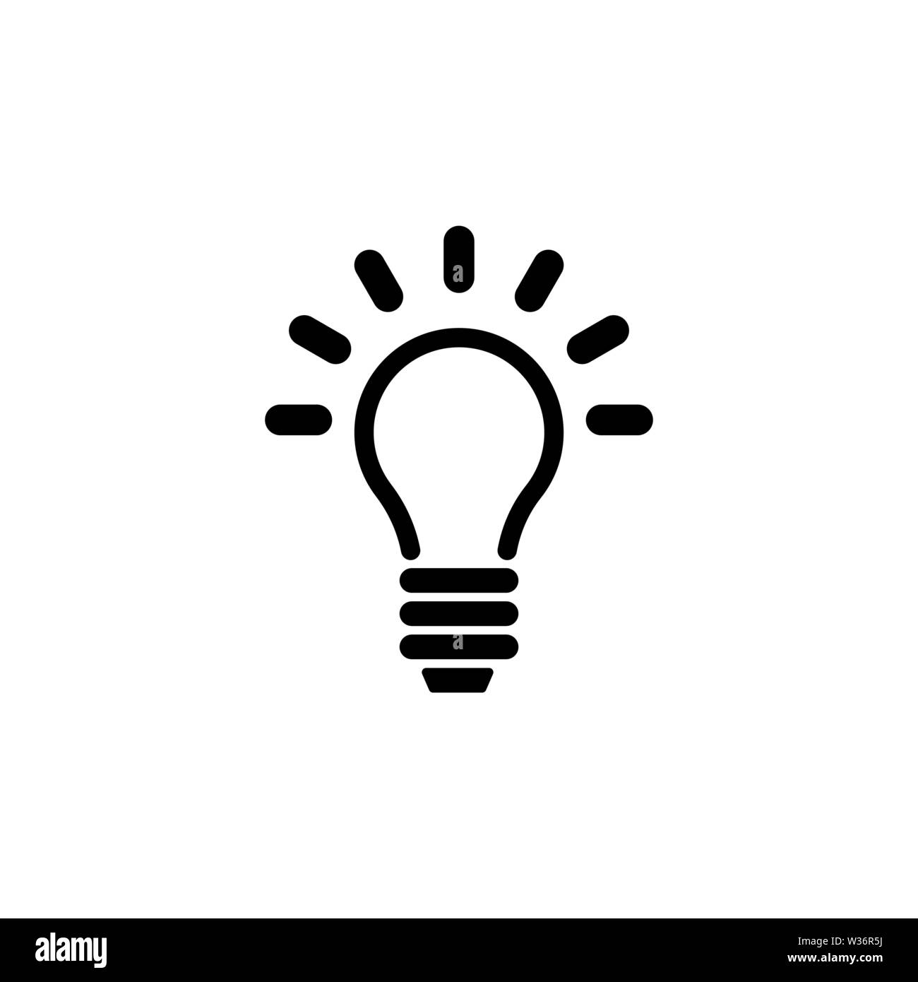 Lamp, Light Bulb, Idea. Flat Vector Icon illustration. Simple black symbol  on white background. Lamp, Light Bulb, Idea sign design template for web an  Stock Vector Image & Art - Alamy