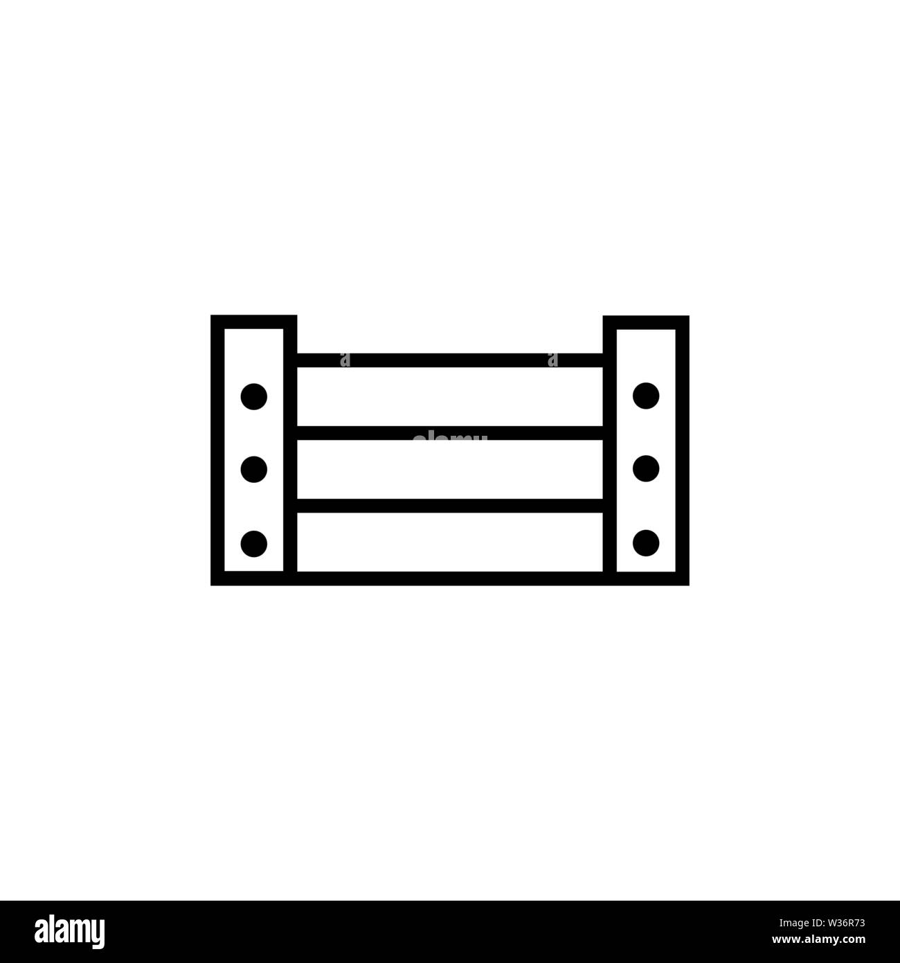 Wooden Vegetable Box Fruit Harvesting Drawer Flat Vector Icon